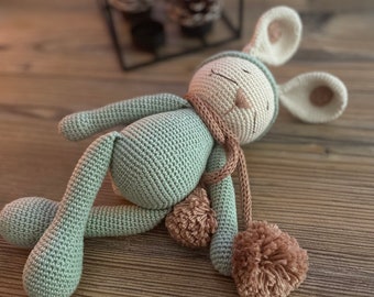 Amigurumi Häschen-Puppe, gehäkeltes Tier,Babygeschenk,Kuscheltier,