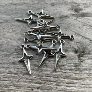Silver Star charm 23 x 10mm