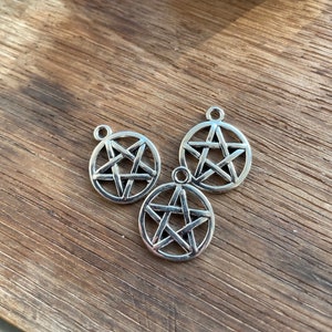 Pentagram charms antique silver