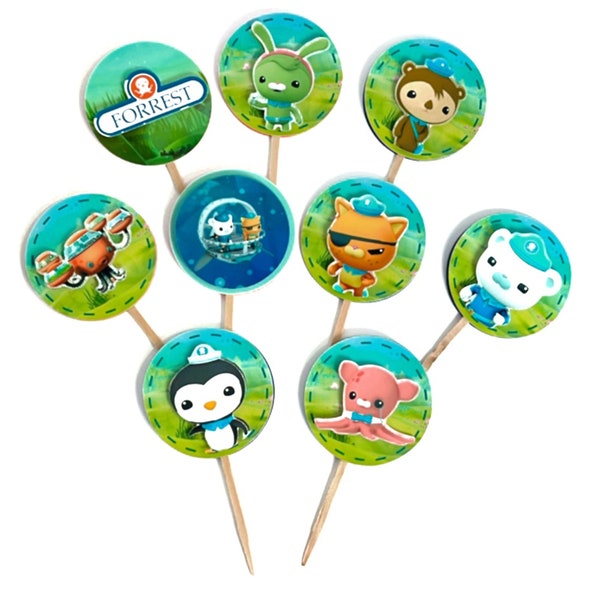 Octonauts Cupcake Toppers Captain Barnacles, Captain Barnacles Cupcake, Captain Barnacles, Cupcake Octonauts