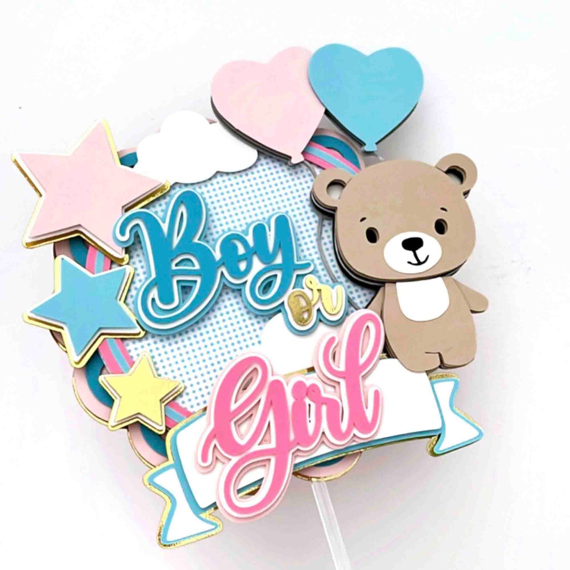 Boy or Girl Topper Gender Reveal Cake Topper Gender Reveal - Etsy