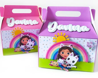 Gabbys Dollhouse favor box, Gabby dollhouse Birthday, gabby dollhouse birthday party, Gabby dollhouse gable box