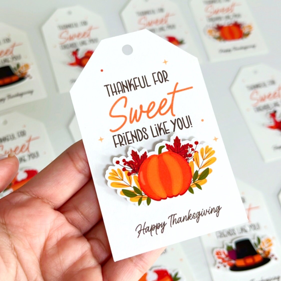 Happy Thanksgiving 2 Wreath Cookie Tag, Fall Pumpkin Wreath Round Fall  Autumn Cookie Bag Tag Thanksgiving Cookie Label Tag Cookie Packaging