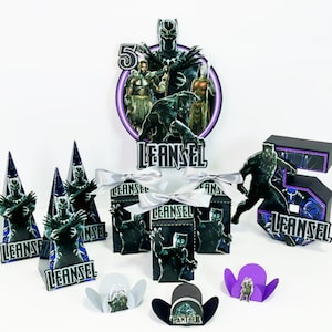 Kit party black panther, black panther Cake Topper, black panther Birthday Decorations, black panther Party, black panther 3D