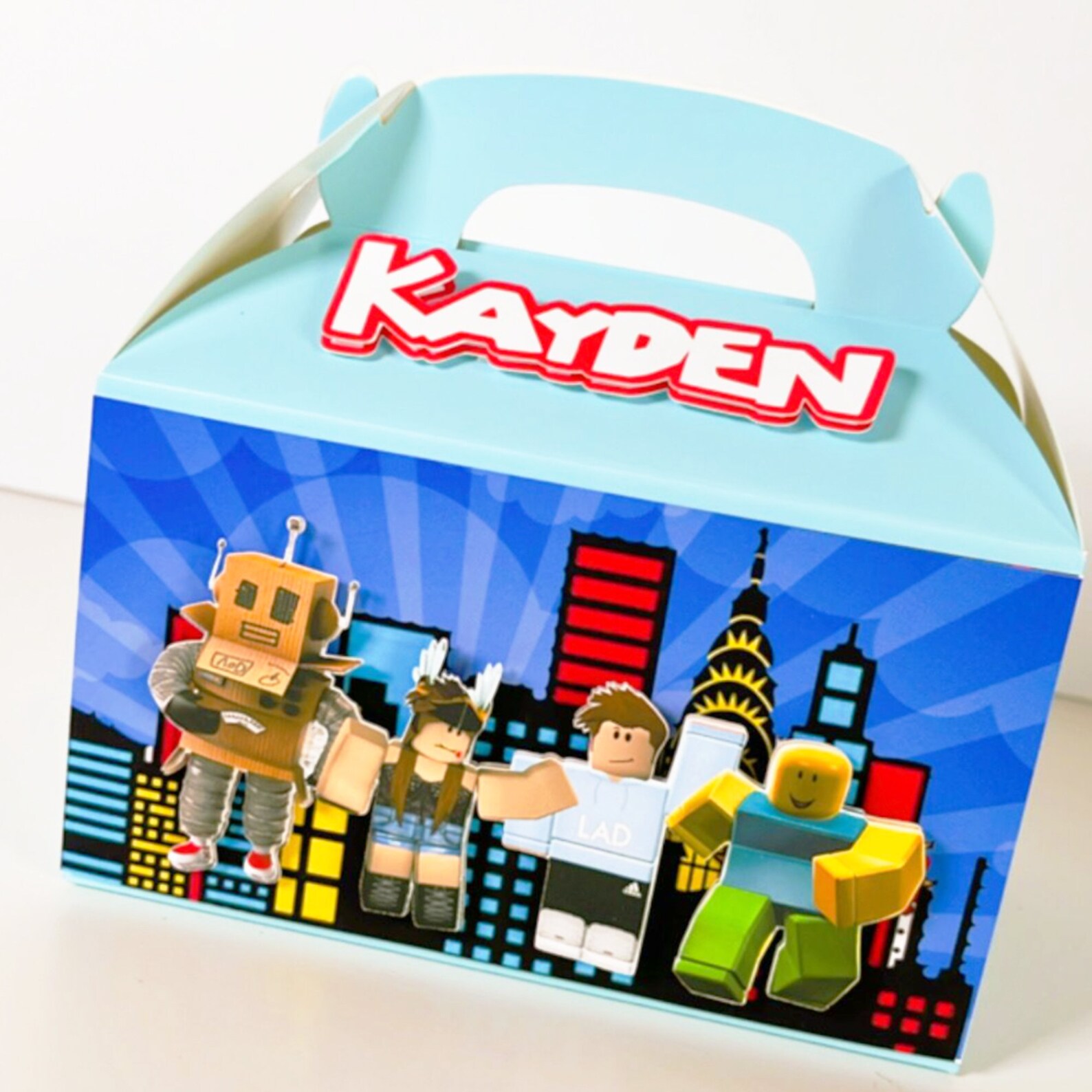 Gable Box Roblox, Roblox Birthday Party, Roblox Favor Boxes, Roblox ...