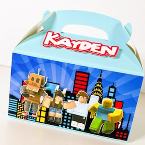 Gable Box Roblox, Roblox Birthday Party, Roblox Favor Boxes, Roblox ...