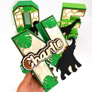Safari 3d letter, Safari 3D Letter Shaker, Safari Birthday, Safari birthday party
