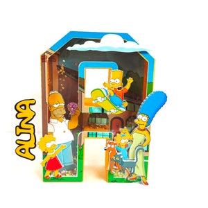 Los Simpson Carta 3D Los Simpson, Los Simpson 3D Agitador de letras, Cumpleaños de Los Simpson, Fiesta de cumpleaños de Los Simpson