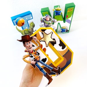 Carta 3d de Toy Story, Agitador de letras 3D de Toy Story, Cumpleaños de Toy Story, Fiesta de cumpleaños de Toy Story