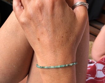 Emerald bracelet - Emerald jewelry - Faceted natural emerald bracelet - Emerald bracelet