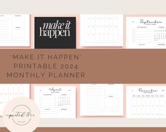 Monthly Planner Printable Blue 8.5 X 11 Instant PDF Download - Etsy