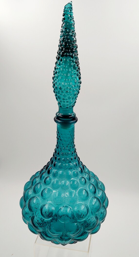 Vintage Empoli Decanter Genie Bottle Hobnail Glass in Etsy