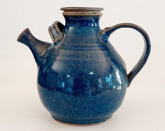 Pottery Teapot, Large Blue Pot, Vintage Australian, by Kevin Moloney, Holds 6 Cups, for Visitors, Gift for Her, Housewarming Present, Decor