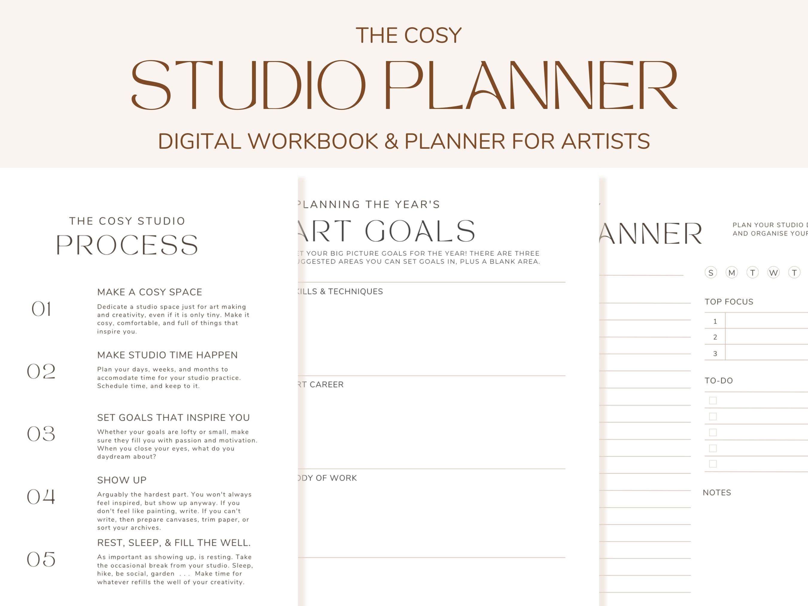 Studio Planner: Printable PDF Art Planner Schedule Workbook, Digital ...