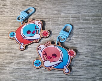 TAIKO: Don-chan + Ka-chan double sided wooden keychains