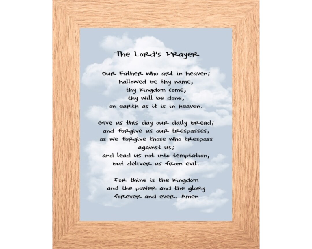 THE LORDS PRAYER Our Father Who Art in Heaven Christian - Etsy