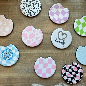 Cute Car Coasters | Set of Two, Cup Holder Coasters, Car Gift, Car Accessories, Sweet 16 Gift, New Car Gift For Her, Womens Birthday Gift