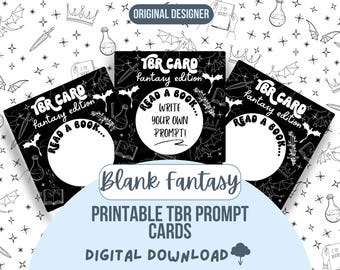 Blank Fantasy TBR Prompt Cards: Write Your Own Prompts (Digital Download)