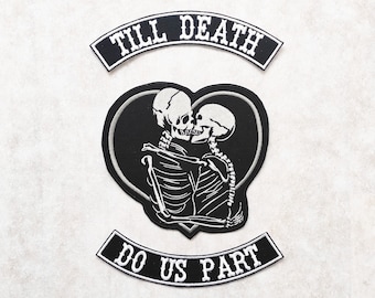 Till Death Do Us Part Embroidered Patch, Bridal Denim Jacket Iron-On