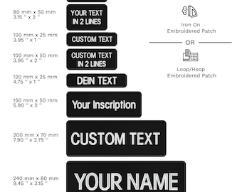 Benutzerdefinierter Name gestickter Namespatch Abzeichen, Ihre Inschrift Aufnäher, Hoop Loop Patch