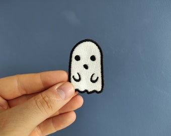 Mini Cute Ghost Patch, Glow in the dark Halloween funny Iron On patch