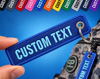 Custom Embroidery Keychain, Personalized Name Tag