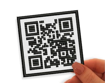 Rickroll QR Code Ricamato Patch, Rick Astley ferro su patch, Meme Patch, Funny Patch 4 taglie