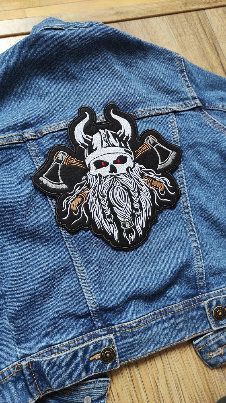 Odin Viking Large Back Patch for Custom Biker Vest, Embroidered Patch ...