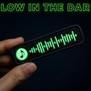 Custom Song Code Glow in the Dark Patch, Iron On Sew On