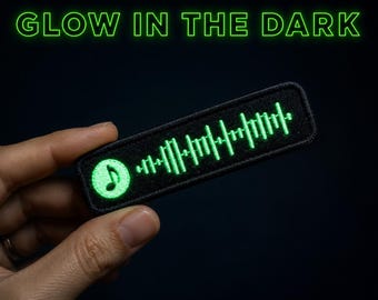 Custom Song Code Glow in the Dark Patch, Iron On Sew On