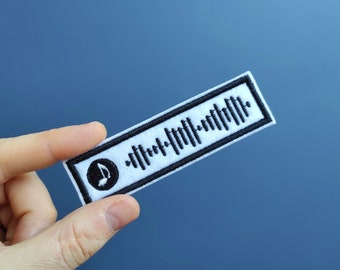 Musik Code Patch, Individuell gestickter Song Code Patch, Aufnäher zum Aufbügeln,