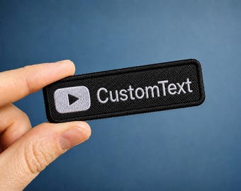 Youtube Custom Name Tag Patch, Embroidered Social media Badge