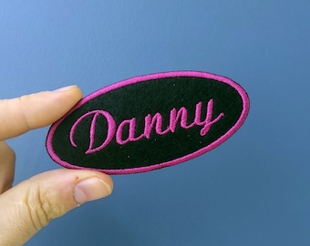 Custom Embroidered Name Patch, Vintage Style Iron On Tag