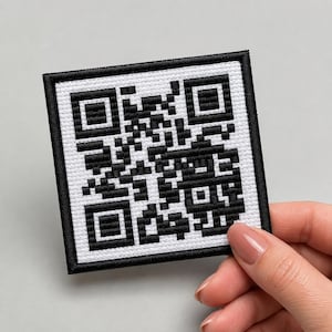 Rick Astley 2x2 inch "Never Gonna Give You Up" Rickroll QR Code Embroidered Patch, Meme