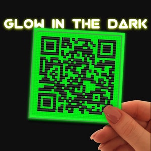 QR code patch, Glow in the Dark, Custom embroidered QR code patch, iron on patches, websites, kpop MV, personalised qr code,