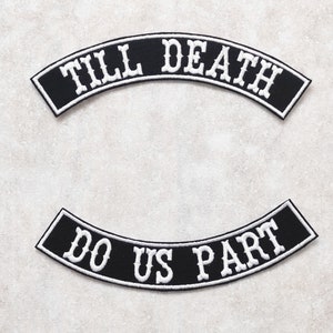 Till Death Do Us Part embroidered patches, Patch for bridal denim jacket, Couple patches, Love patch, Iron-on