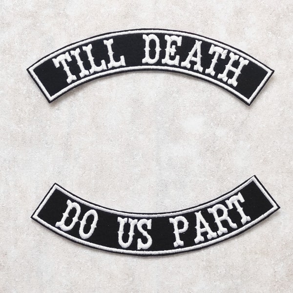 Till Death Do Us Part embroidered patches, Patch for bridal denim jacket, Couple patches, Love patch, Iron-on