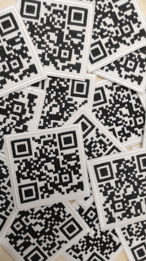 Rickroll QR Code Embroidered Patch 