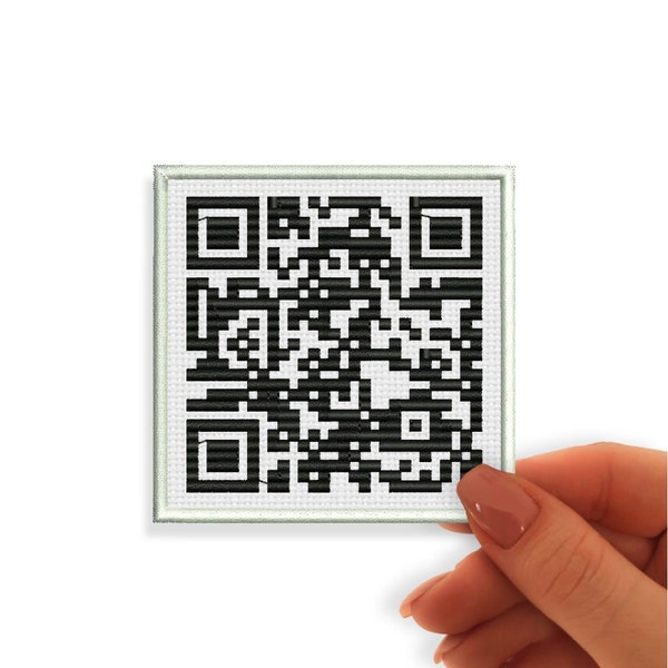 QR code patch, Custom embroidered QR code patch, iron on patches, songs, instagram, websites, kpop MV, applique, personalised qr code,