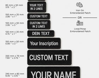 Personalized Embroidered Name Patch – Custom Text, Country Flag, Tactical Military Badge, Iron On / Sew On, Hook  Loop
