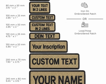 Custom Name Sand Embroidered Name Patch Badge, Your Inscription Iron On Patch, Hook Loop Patch