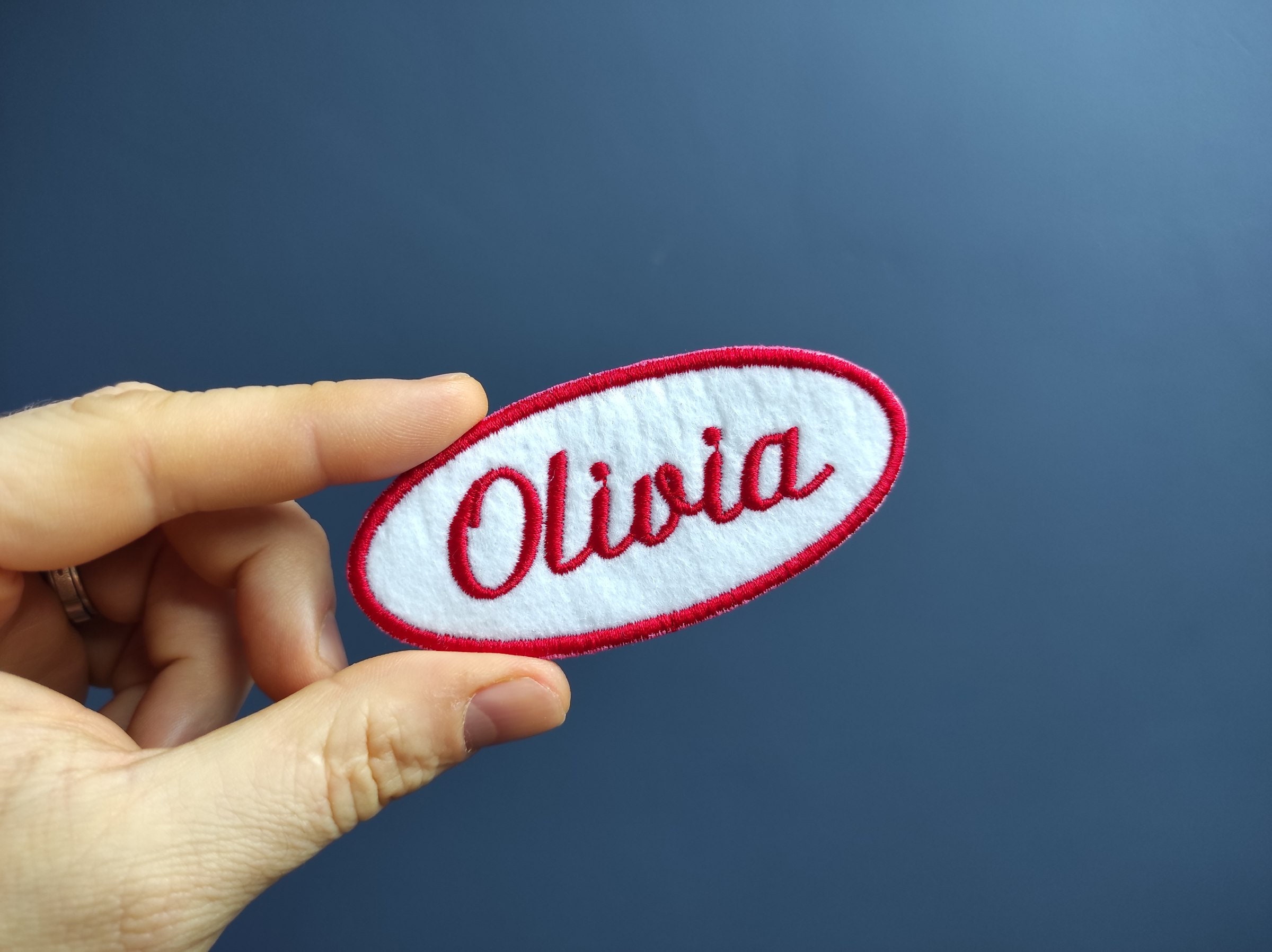 Retro Embroidered Name Patch, Vintage Style Name Patch, Custom