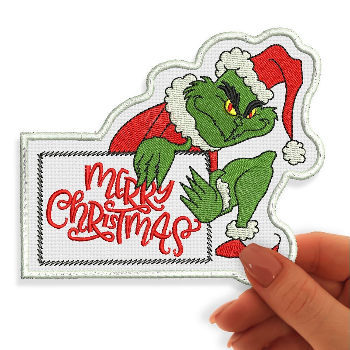 Merry Christmas Grinch Iron on Patch Holiday Patch Grinch Etsy