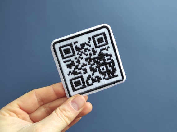 Rickroll QR Code Embroidered Patch 