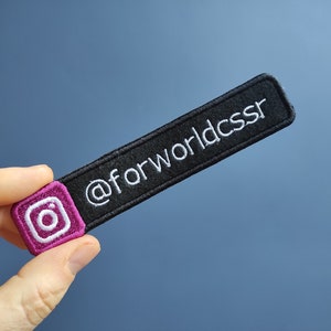 Aangepaste naamlabelpatch voor Instagram-logo, geborduurde badge voor sociale media