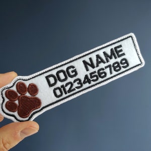 Dog Name Patch, Custom embroidered patch, Velcro Patch,