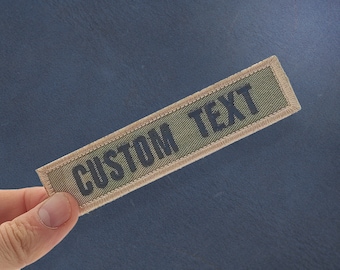 Personlig militär lapp, broderad namnbricka