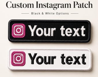 Custom Name Patch, Personalized INS Logo Embroidered Name Badge with Hook Loop Backing