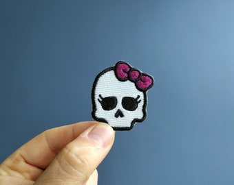 Kawaii Cute Skull Patch, Glow in the dark Halloween grappige Iron On patch