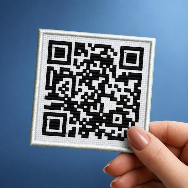Custom Embroidered QR Code Iron-On Patch